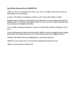 A preview of a PDF biography for Woods, William Barnard